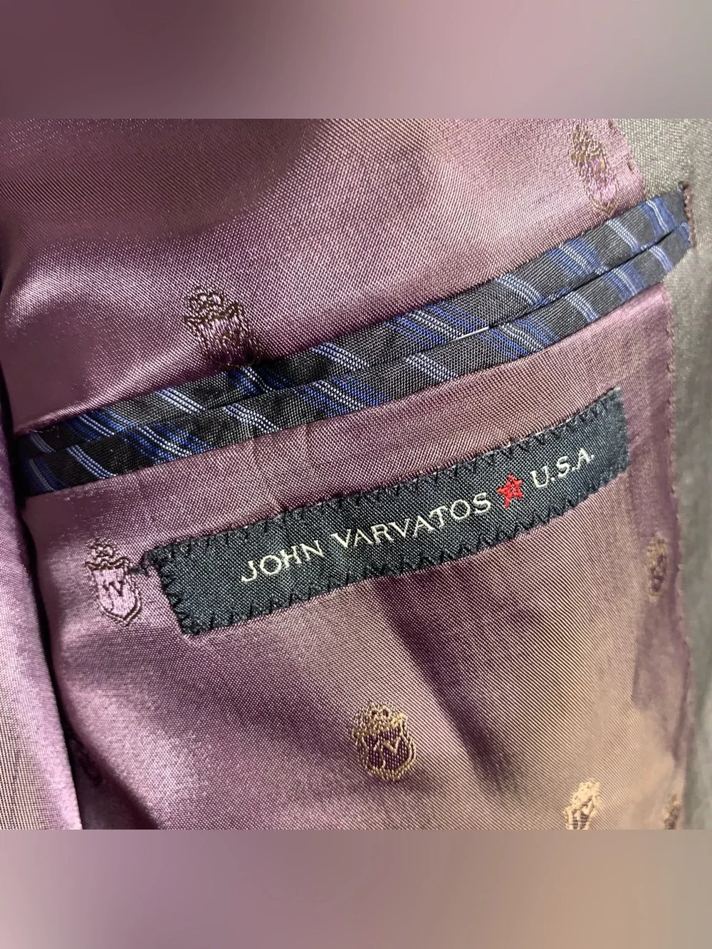 John Varvatos ⭐️ USA 100% Wool Two Botton Notch Collar Brown/Taupe Suit Coat